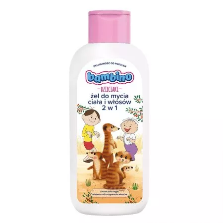 Bambino Dzieciaki żel do mycia ciała i włosów 2w1 dla dzieci, Bolek i Lolek Surykatki 400ml