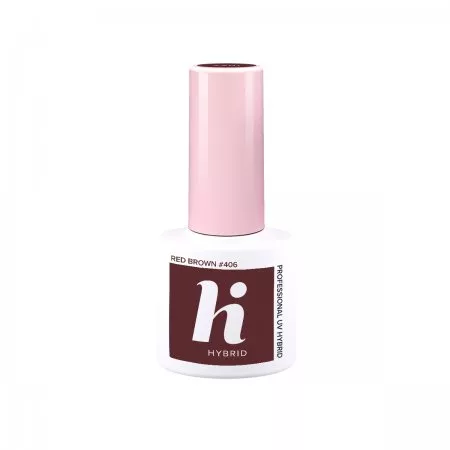 hi hybrid, lakier hybrydowy, 5ml, #406 Red Brown