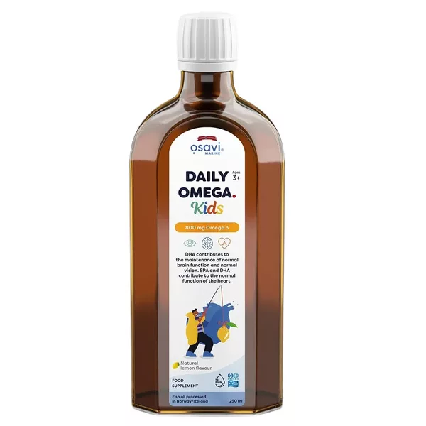 Osavi Daily Omega Kids 800mg Omega 3 suplement diety w płynie Cytryna 250ml
