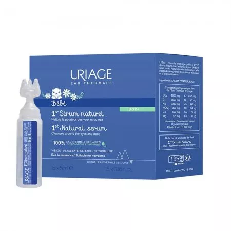 Uriage Bebe 1st Natural Serum fizjologiczne serum oczyszczające 15x5ml