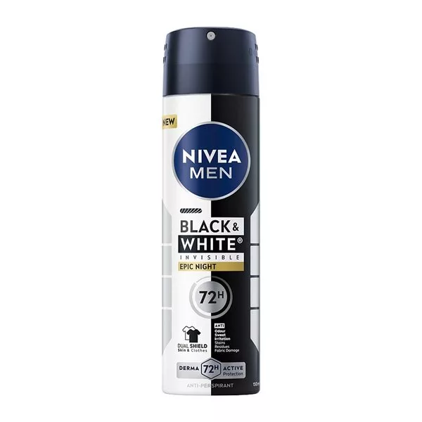 Nivea Men Black & White Invisible Epic Night antyperspirant spray 150ml (M)