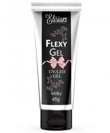 Elisium, żel do przedłużania paznokci Flexygel Milky, 65 g