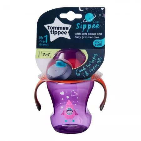 Tommee Tippee Sippee Cup kubek niekapek z uchwytami dla dzieci od 7m+ Girl 230ml