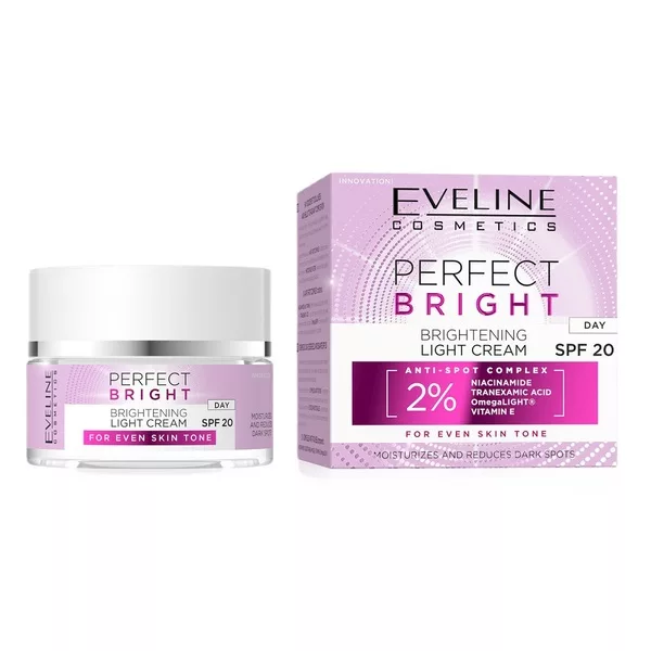 Eveline Cosmetics Perfect Bright rozjaśniający lekki krem ​​na dzień SPF20 50ml