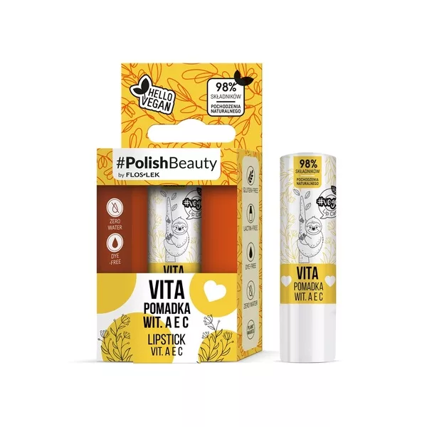 FlosLek Vege Lip Care Vita wegańska pomadka do ust Witaminy A E C 4.1g