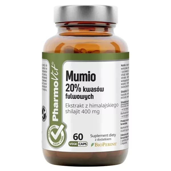 Pharmovit Mumio 20% kwasów fulwowych suplement diety 60 kapsułek