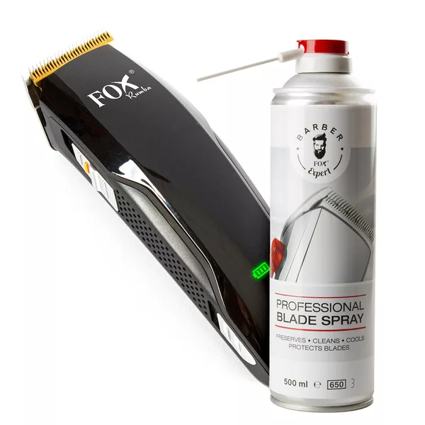 Fox, zestaw: bezprzewodowa maszynka Fox Rumba + spray do konserwacji, 500ml