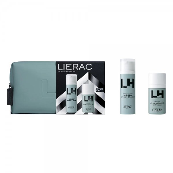 Lierac Homme zestaw emulsja anti-aging 50ml + dezodorant w kulce 50ml + kosmetyczka (M)