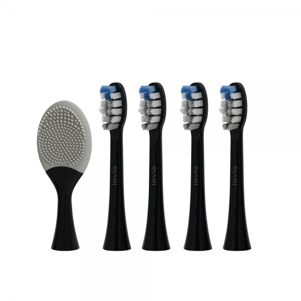 Lovio SonicProtect PRO końcówki do szczoteczki sonicznej średnia twardość Czarne LVTB124BK-HM 5szt