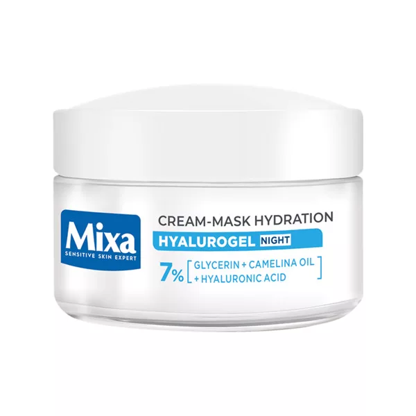 Mixa Hyalurogel, nawilżający krem-maska na noc, 50ml - końcówka serii
