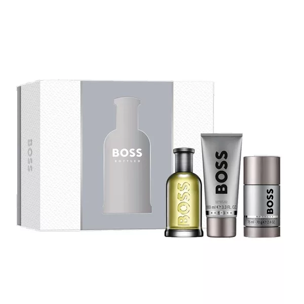 Hugo Boss Bottled zestaw woda toaletowa spray 100ml + żel pod prysznic 100ml + dezodorant sztyft 75ml (M)