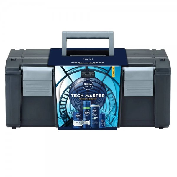 Nivea Men Tech Master zestaw żel pod prysznic 3w1 250ml + ochronna pianka do golenia 200ml + nawilżający balsam po goleniu 100ml + antyperspirant roll-on 50ml (M)