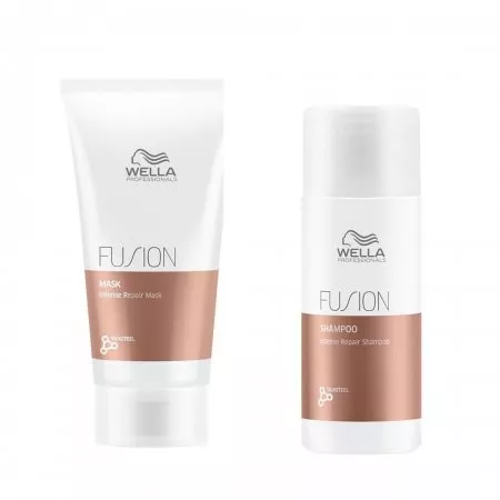 Wella Fusion, zestaw podróżny odbudowujący do włosów, szampon + maska