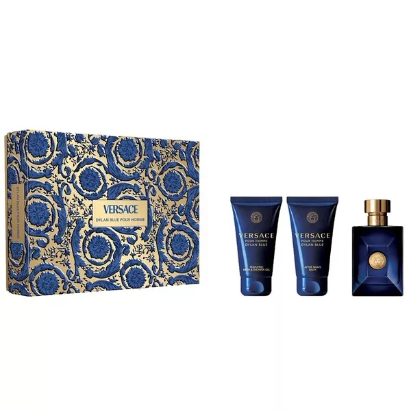 Versace Pour Homme Dylan Blue zestaw prezentowy dla mężczyzn: EDT 50ml + żel pod prysznic 50ml + balsam po goleniu 50ml