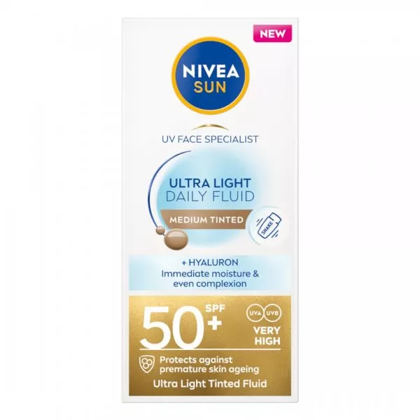 Nivea Sun Ultra Light Daily Fluid SPF50+ fluid do twarzy Medium Tinted 40ml