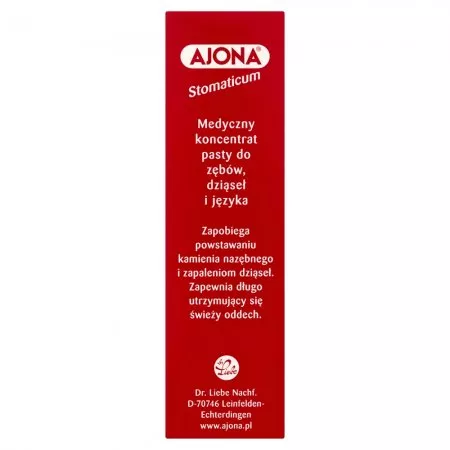 Ajona Stomaticum medyczny koncentrat pasty do zębów dziąseł i języka 25ml