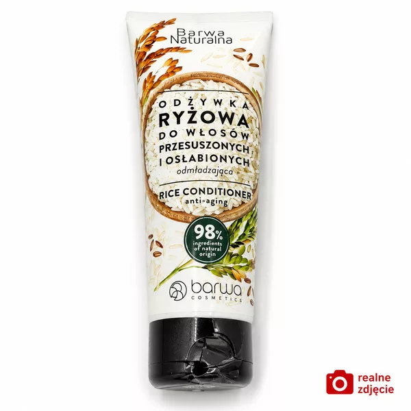 Barwa Naturalna odmładzająca odżywka ryżowa w tubie do włosów przesuszonych i osłabionych 200ml - data ważności (23.09.2026) oraz uszkodzone zamknięcie