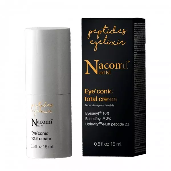 Nacomi Next Level Eye`conic total cream, krem pod oczy zmniejszający cienie pod oczami, 15ml