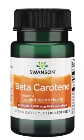 Swanson, beta carotene 10.000 IU, 100 kapsułek miękkich
