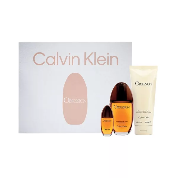 Calvin Klein Obsession zestaw woda perfumowana spray 100ml + balsam do ciała 200ml + miniatura wody perfumowanej spray 15ml (W)