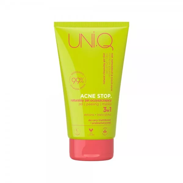 UNI.Q Acne Stop. naturalny żel oczyszczający 3w1 150ml