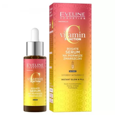 Eveline Vitamin C 3x Action, bogate serum na pierwsze zmarszczki, 30ml