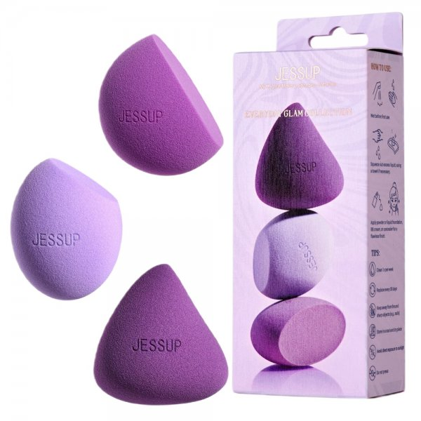 Jessup Soft Plus Makeup Sponges zestaw gąbeczek do makijażu SP017 3szt.