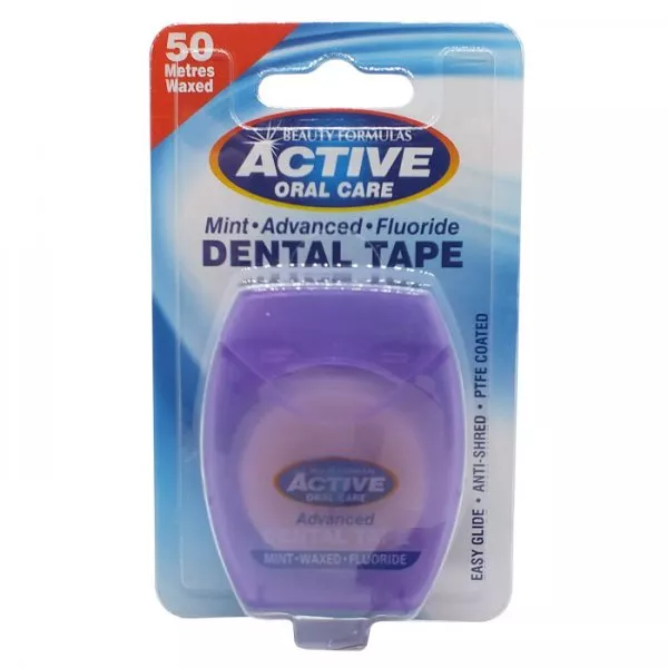 Active Oral Care Dental Tape taśma miętowa woskowana z fluorem 50 metrów