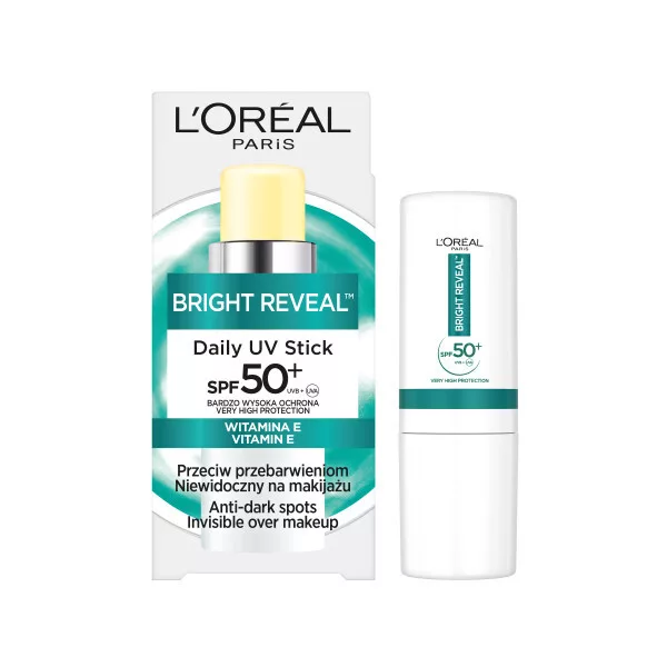 L'Oreal Paris Bright Reveal Daily UV Stick ochronny sztyft przeciwsłoneczny z SPF50+ 9ml