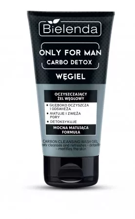 Bielenda Only For Men - Carbo Detox - Oczyszczający żel Do Mycia Twarzy, 150ml