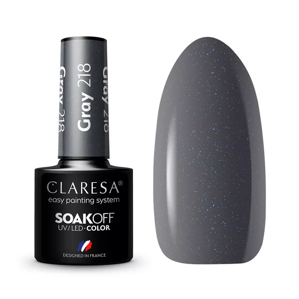 Claresa, Lakier hybrydowy, GRAY 218, 5g