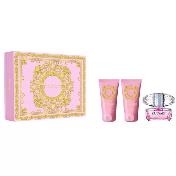 Versace Bright Crystal zestaw woda toaletowa spray 50ml + żel pod prysznic 50ml + balsam do ciała 50ml (W)