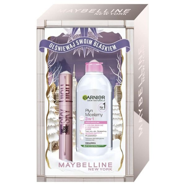 Maybelline Zestaw Lash Sensational Sky High wydłużający tusz do rzęs Black 7.2ml + Garnier płyn micelarny 3w1 400ml