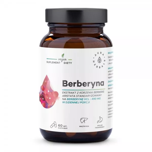Aura Herbals Berberyna 490mg suplement diety 60 kapsułek
