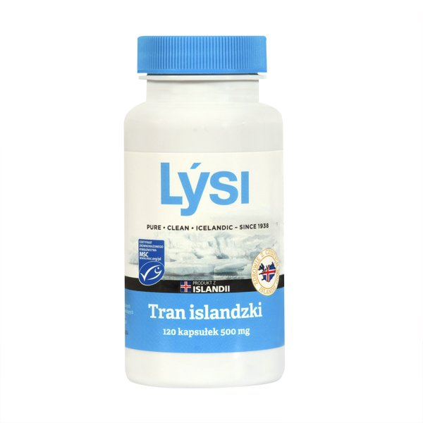 Lysi Tran islandzki 500mg suplement diety 120 kapsułek