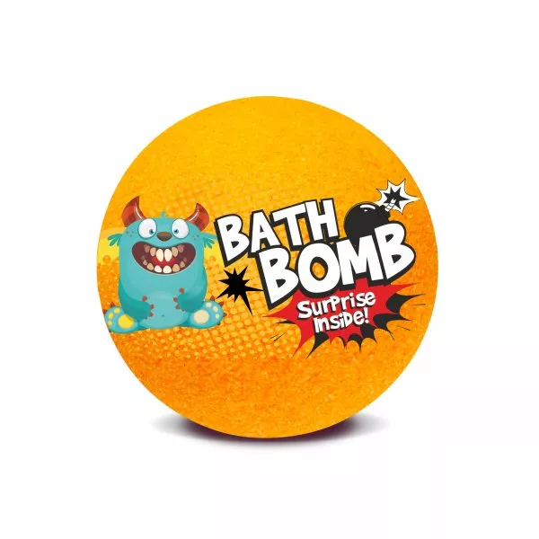 LaQ Bath Bomb, kula kąpielowa dla dzieci z niespodzianką, pomarańczowa, 120g