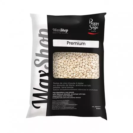 Peggy Sage, perełki wosku do depilacji na gorąco do skóry skłonnej do podrażnień, Premium, 800g