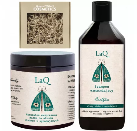 LaQ Botanic Hair, zestaw wzmacniający: szampon 300ml, maska do włosów 250ml (sianko)