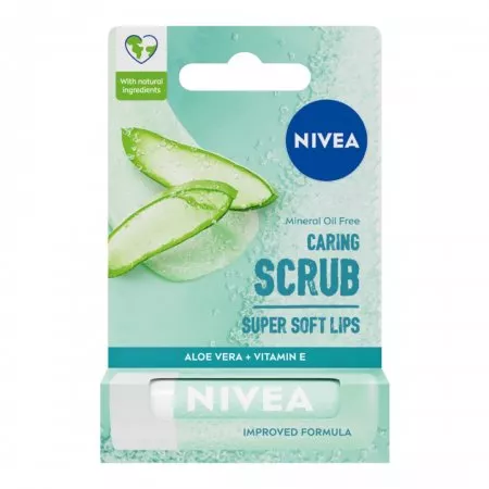 Nivea Caring Scrub pielęgnujący peeling do ust Aloes 4.8g