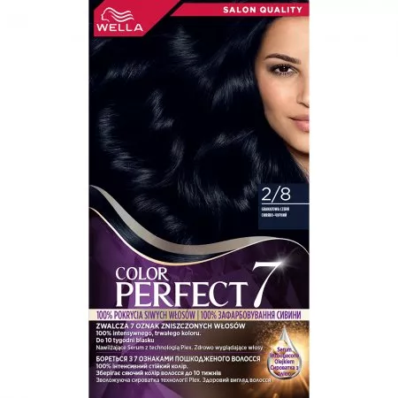 Wella Color Perfect 7, farba do włosów, 2/8 granatowa czerń, 50ml