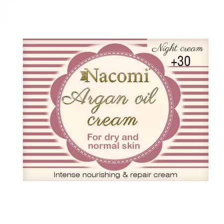 Nacomi, krem arganowy z kwasem hialuronowym 30+ na noc, 50ml