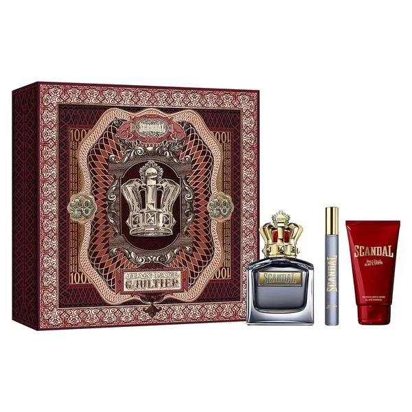 Jean Paul Gaultier Scandal Pour Homme zestaw woda toaletowa spray 100ml + woda toaletowa spray 10ml + żel pod prysznic 75ml (M)