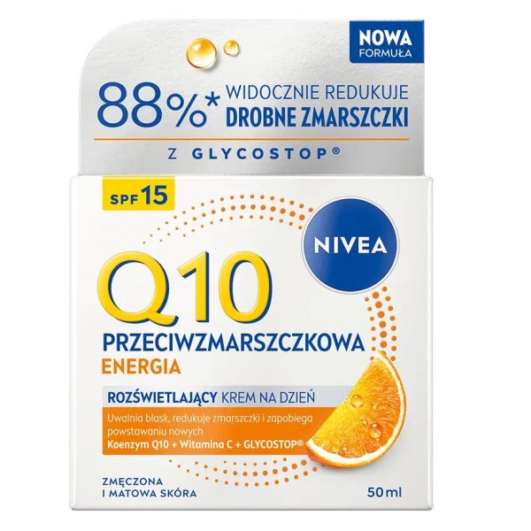 Nivea Q10 Przeciwzmarszczkowa Energia rozświetlający krem na dzień SPF15 50ml