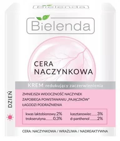 Bielenda Cera naczynkowa, krem redukujący zaczerwienienie na dzień, 50ml