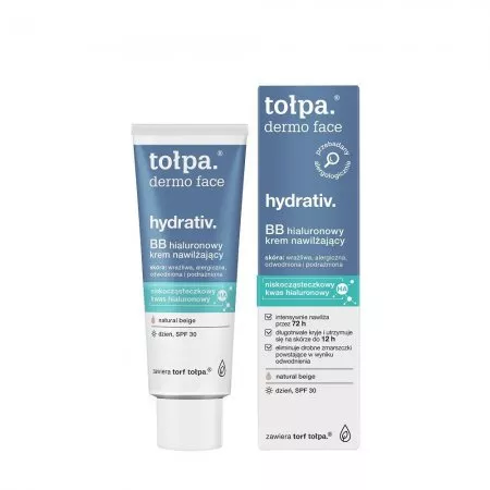 Tołpa Dermo Face Hydrativ, BB hialuronowy krem nawilżający, dzień, SPF 30, 40ml