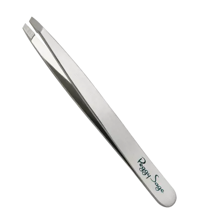 Peggy Sage, pęseta do brwi i depilacji, kolor srebrny