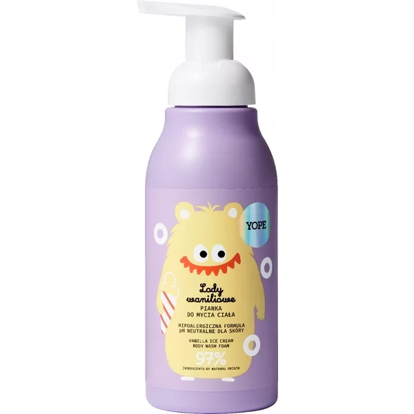 Yope, pianka do mycia ciała dla dzieci, lody waniliowe, 400ml