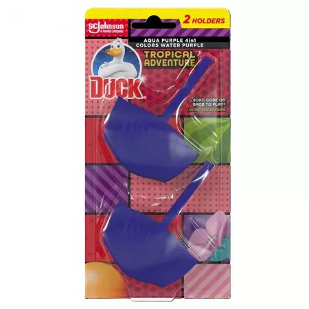 Duck Aqua Purple 4in1 Tropical Adventure - podwójna zawieszka do toalet, 2szt.