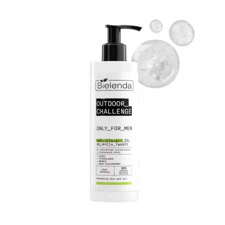 Bielenda Only for men Outdoor Challenge, odświeżający żel do mycia twarzy, 190ml