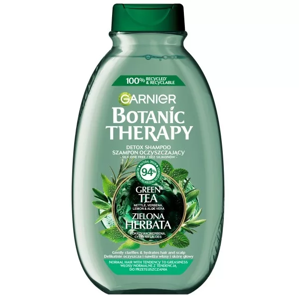 Garnier Botanic Therapy Zielona Herbata, Eukaliptus & Cytrus Szampon oczyszczający i orzeźwiający, 400ml
